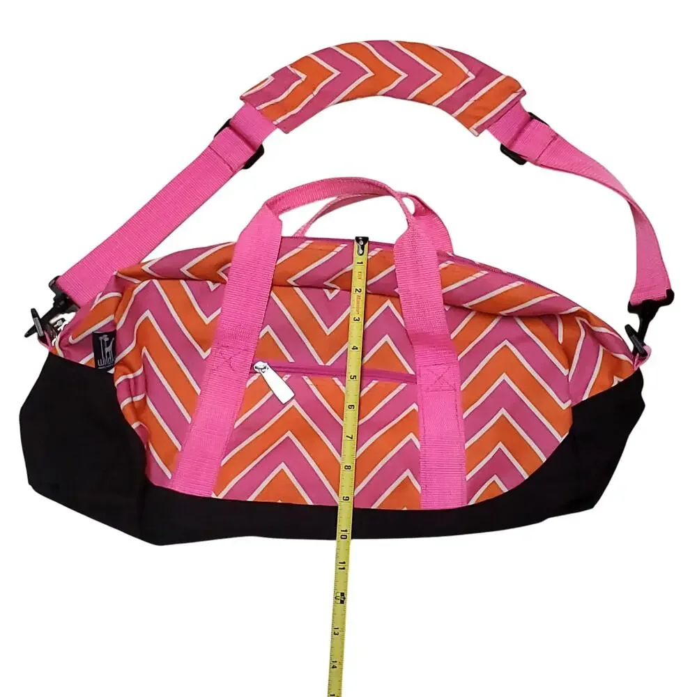 Wildkin Pink and Orange Stripe Overnight Duffle Zig Zag Pink Orange 20